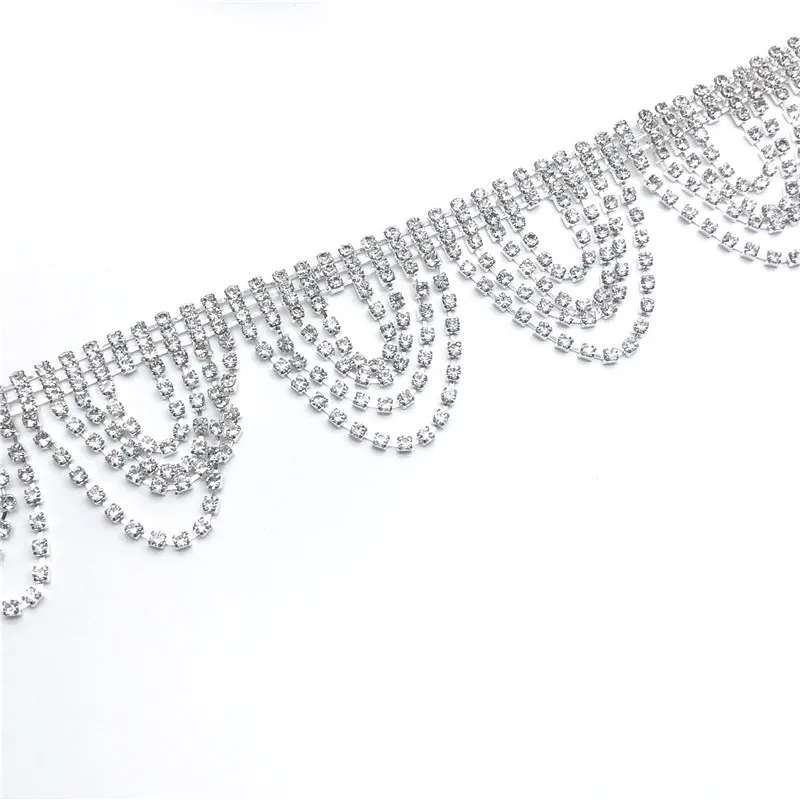 

10Yards Rhinestone Applique Luxury Rhinestones Trims Crystal Trimming Bridal Accessories