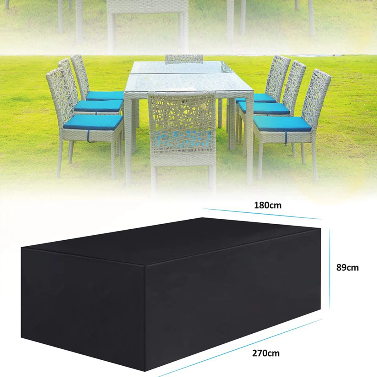 150 Size Outdoor Furniture Covers Waterproof Rain Snow Dust Wind-Proof Anti-UV Oxford Fabric Garden Lawn Patio Furniture Covers