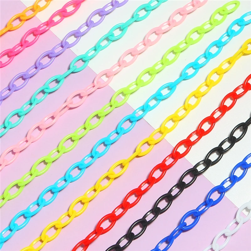 4pcs Plastic Acrylic Oval Link Chain Connector for DIY Necklace Bracelet Glasses Chains Holder Accessories Jewelry Making