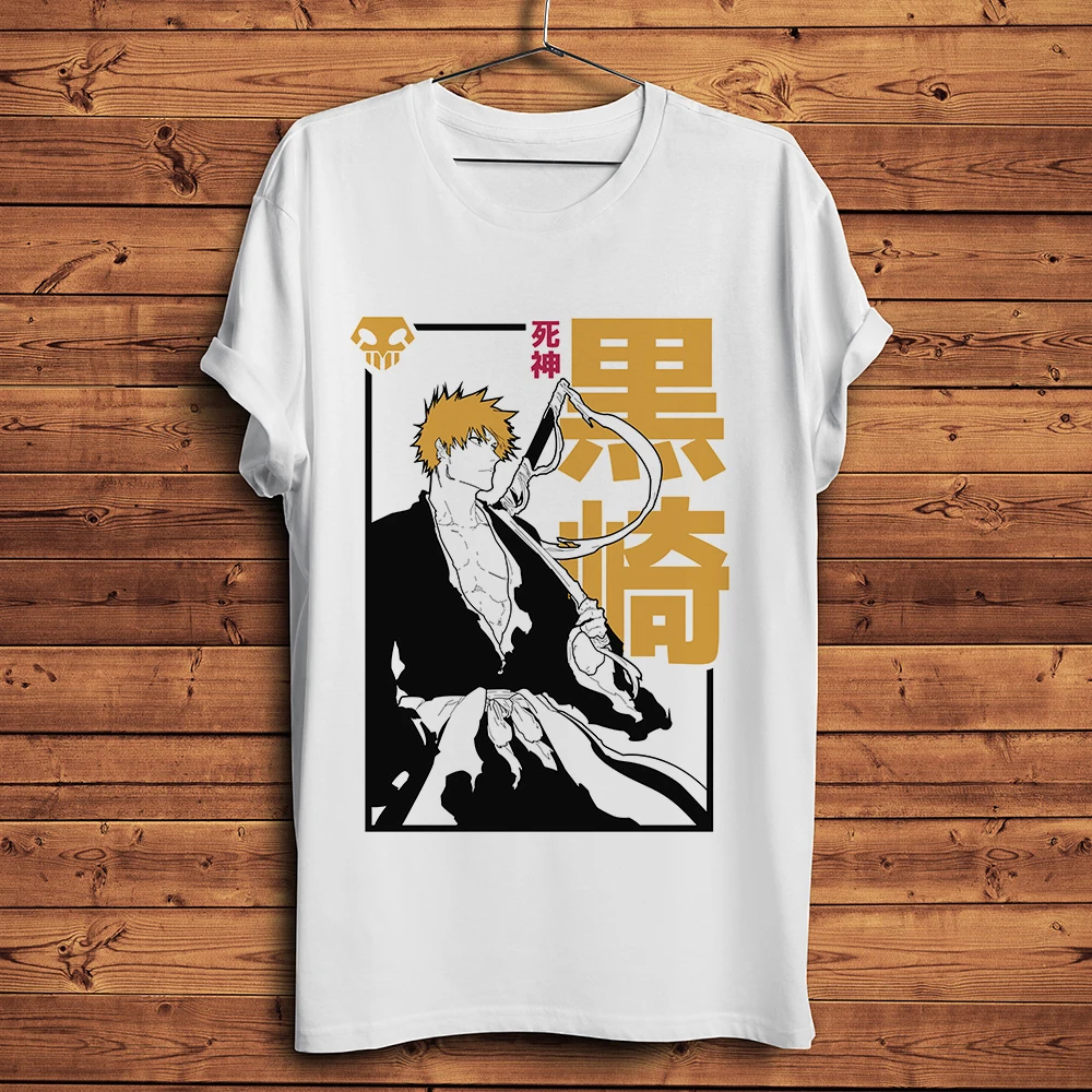 BLEACH Kurosaki Ichigo funny anime t-shirt ,men new white casual tshirt ,manga unisex streetwear t-shirt