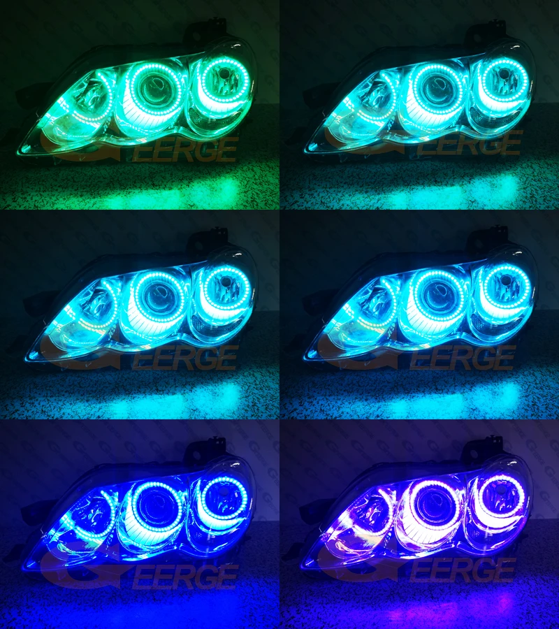 For Toyota Mark X Mark-X I REIZ 2004-2009 RF Remote Bluetooth App Multi-Color Ultra Bright RGB LED Angel Eyes Kit Halo Rings