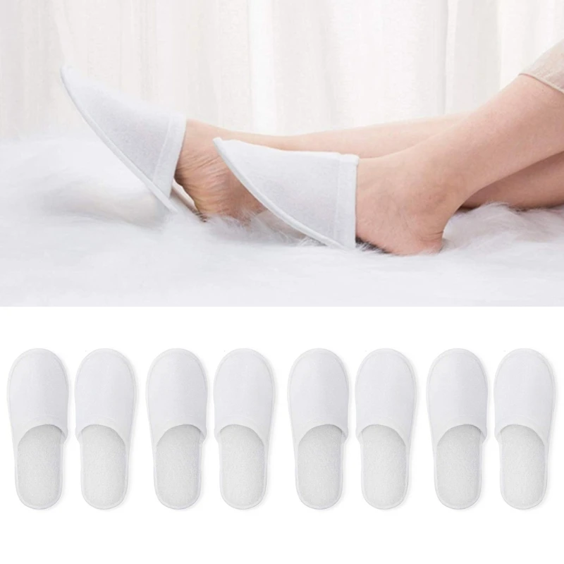 New Spa Slippers 12 Pairs of Brushed Plush Closed-toe Disposable Slippers for Men and Women Suitable for Hotel Families