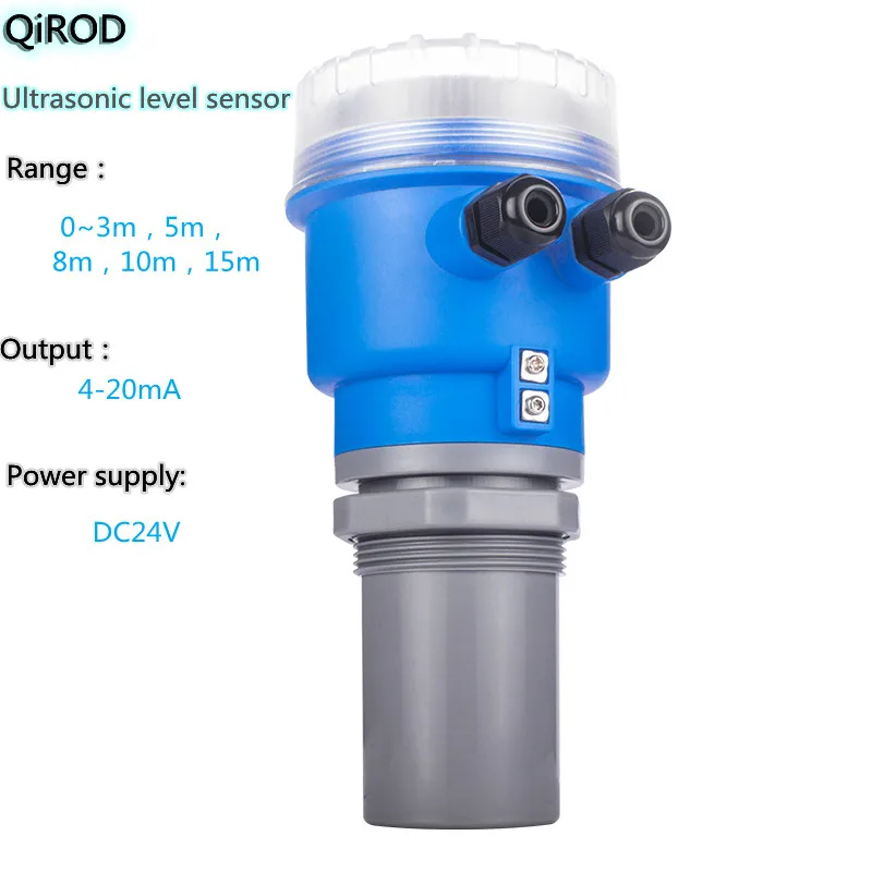 

QDY70A Non contact Ultrasonic level sensor Transmitter 5m 10m range 4-20ma RS485 liquid water meter