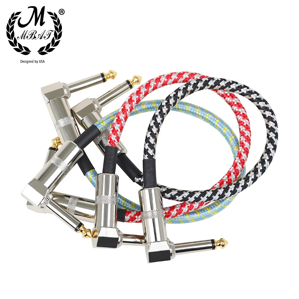 M MBAT High Quality Guitar Effect Pedal Cables Connecting Line 6.5mm Patch Pedal Cable 33cm Cord Copper Wire Guitar Accessories