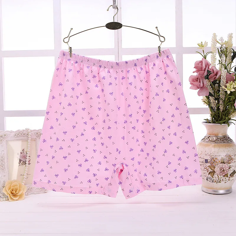 Women\'s Shorts Plus Large Size High Waist Short Pants Sexy Print Loose Elastic Boyshort Panties Underwear Female Boxers For Mom