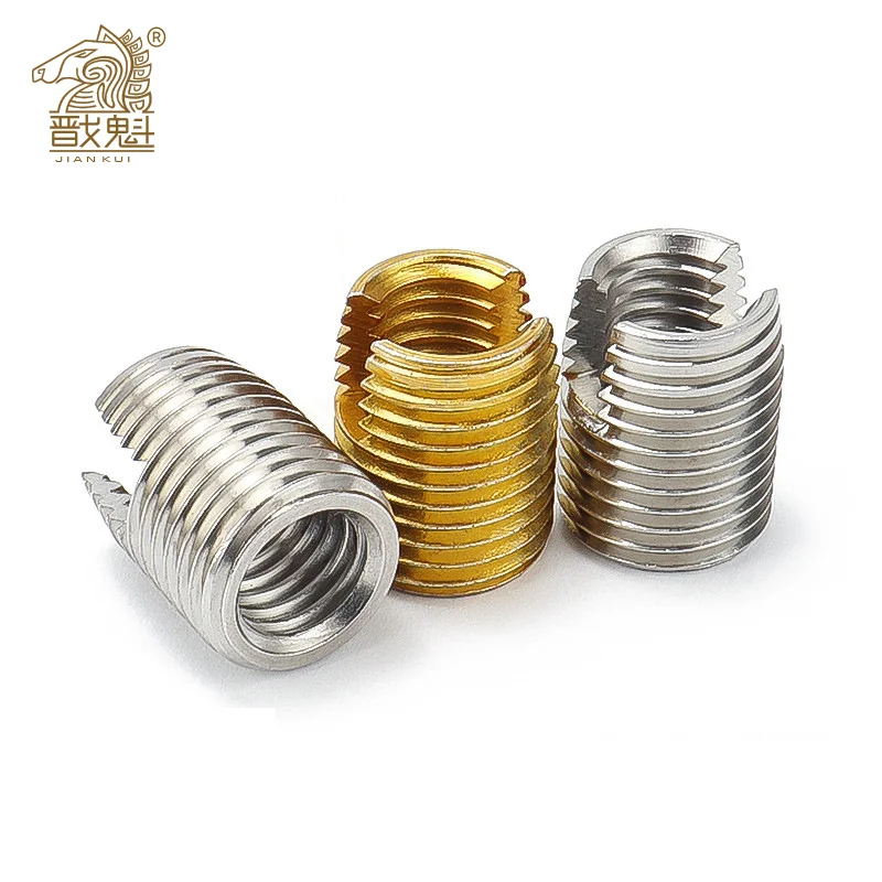 1-10pcs M2 To M16 Galvanized Stainless Steel Threaded Inserts Metal Thread Repair Insert Self Tapping Slotted Screw Threaded