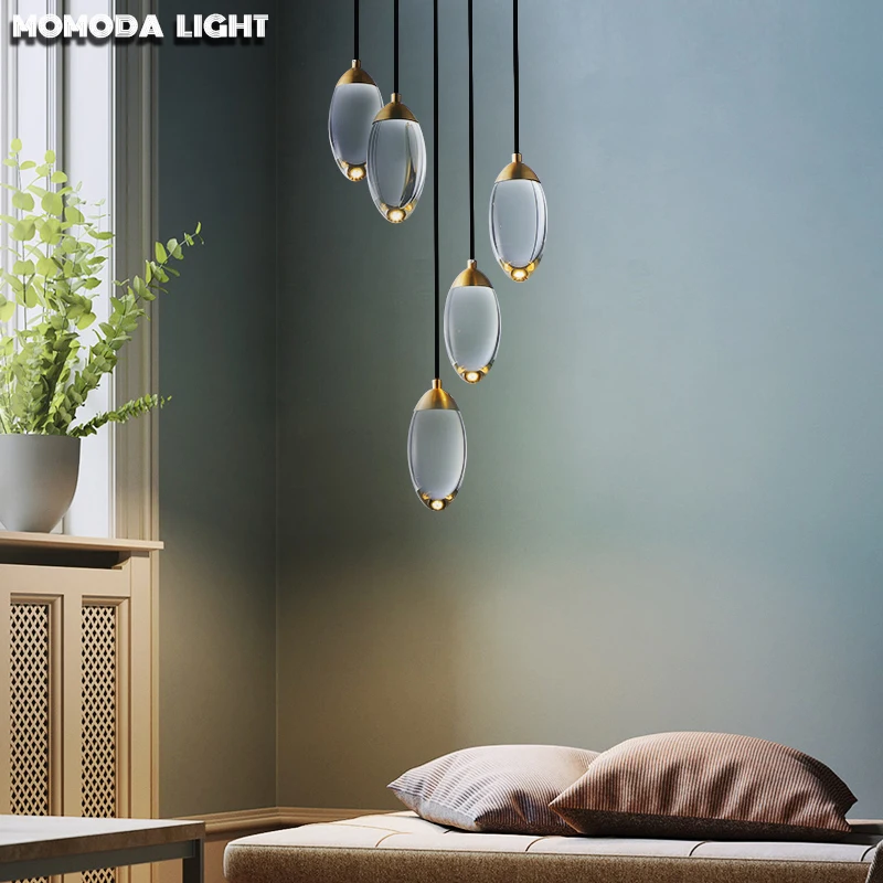 

Modern Oval Crystal Chandeliers High-end LED Hanging Lamps for Dining Room Restaurant Foyer Loft Villa Home Light Fixtures