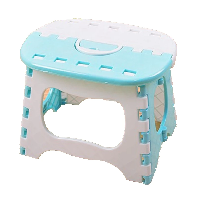 Light Blue Plastic Folding Stool Bright Blue Stools Para Children Step Ottoman Home Furniture For Kid Sitting Picnic Stools