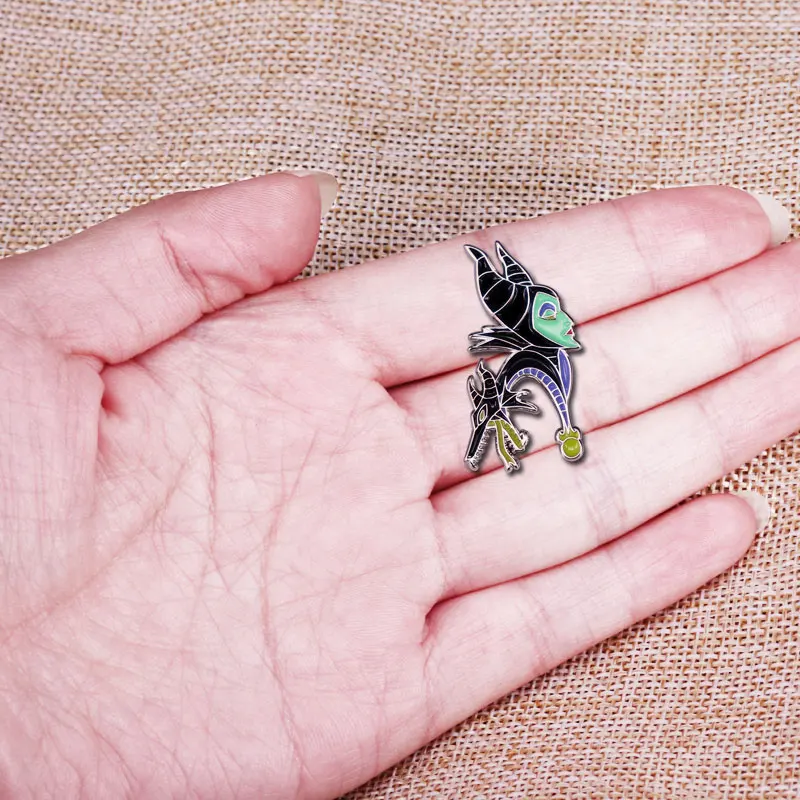 Sleeping movie enamel pin Demon Witch Cartoon Brooch - view 4
