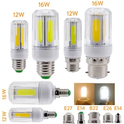 12W 16W LED COB Corn Light Bulbs Super Bright E26 E27 B22 E14 Screw / Bayonet Base Lamps AC 85-265V 110V 220V for Home Office