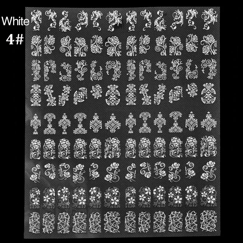 

Warm Girl 2pc White and Black 3D Flower Nail Art Stickers Decals Stamping DIY Nail Decoration Tools