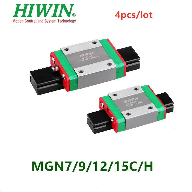 

4pcs original Hiwin block carriage MGN7C MGN9C MGN12C MGN15C MGN7H MGN9H MGN12H MGN15H slider for CNC linear rail