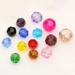 Runde 32 Facetten 6mm 8mm 10mm 12mm 14mm Facettierte Kristall Glas Lose Spacer Perlen Großhandel groß Lot Für Schmuck, Die Entdeckungen