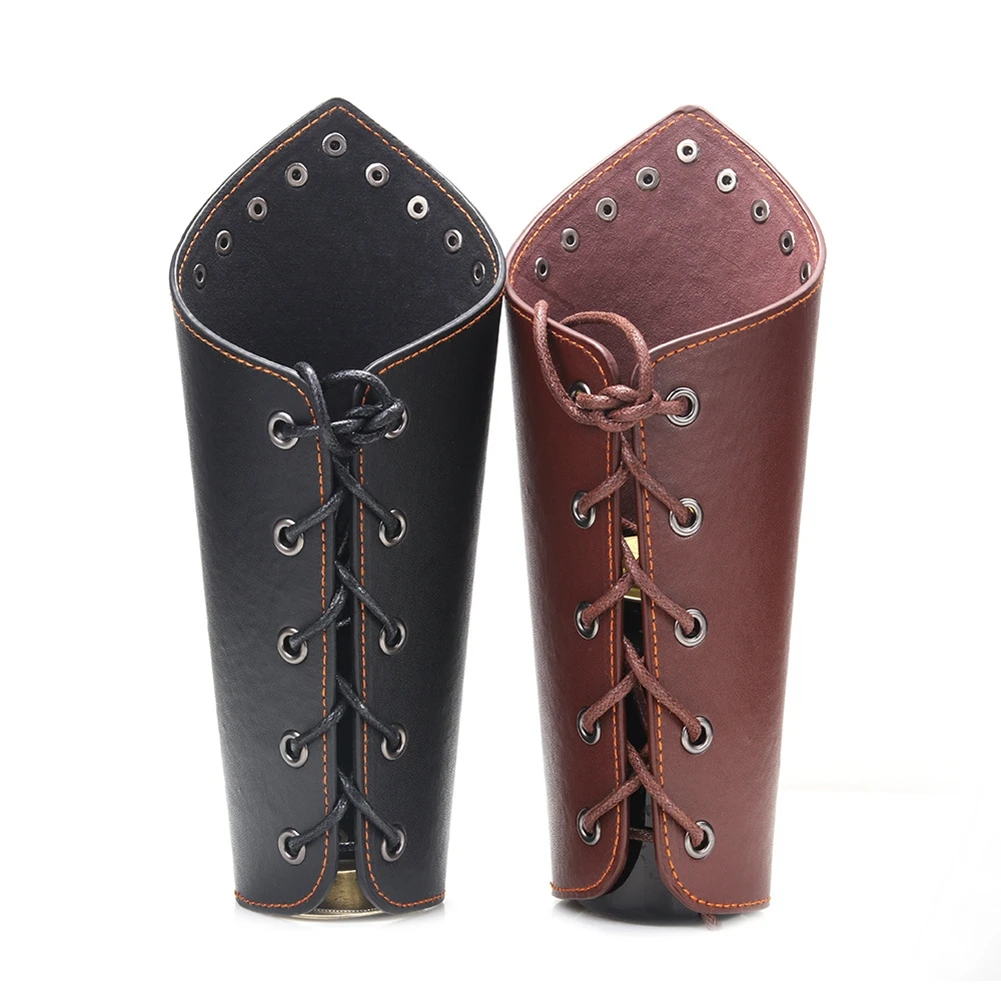 Medieval Bracers Steampunk PU Leather Wristband Bracer Rivet Arm Cuff Cosplay Props Riding Bike Bracers