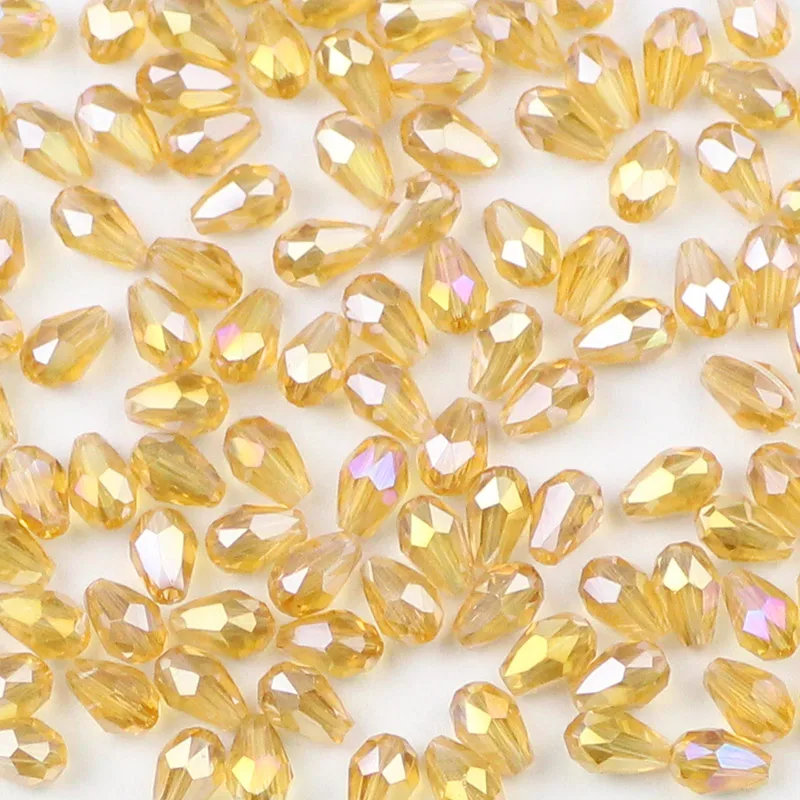 UPGFNK 3*5mm 100pcs Water droplet pear shaped Austrian crystals beads Teardrop loose Glass beads Jewelry Making DIY bracelet