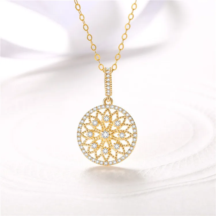 14K Yellow Gold Necklace Pendant for Women natural Pierscionki bijoux femme chain necklace naszyjnik Jewelry naszyjnik joyas