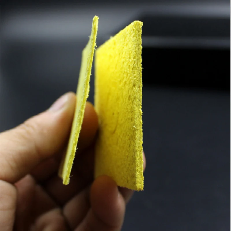 5pcs 5x3.5cm Universal Soldering Iron Replacement Sponges Pads Solder Iron Tip Cleaner Yellow Cleaning Sponge absorbent