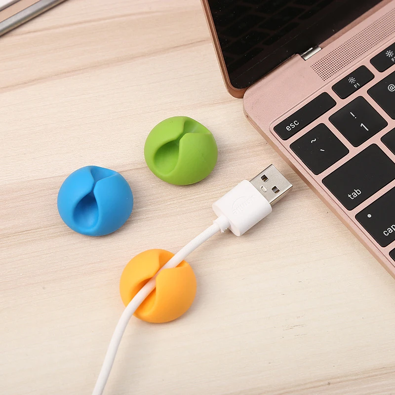 2 sztuk gumowe kabel silikonowy klip biurko schludny organizator drut ołowiany USB pod mysz Organizer kabel do ładowarki kolektora