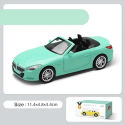 Diecast Metal Toy Model 1:38 Scale BMW Z4 M40i Convertible Car Pull Back Educational Collection Doors Openable Gift Match Box