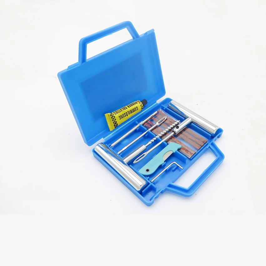 Car Motorcycle Tire Repair Kit, 11 Pcs Tire Plug Kit with Carrying Case, Tire Repair Tools, Flat Tire Puncture Repair Kit