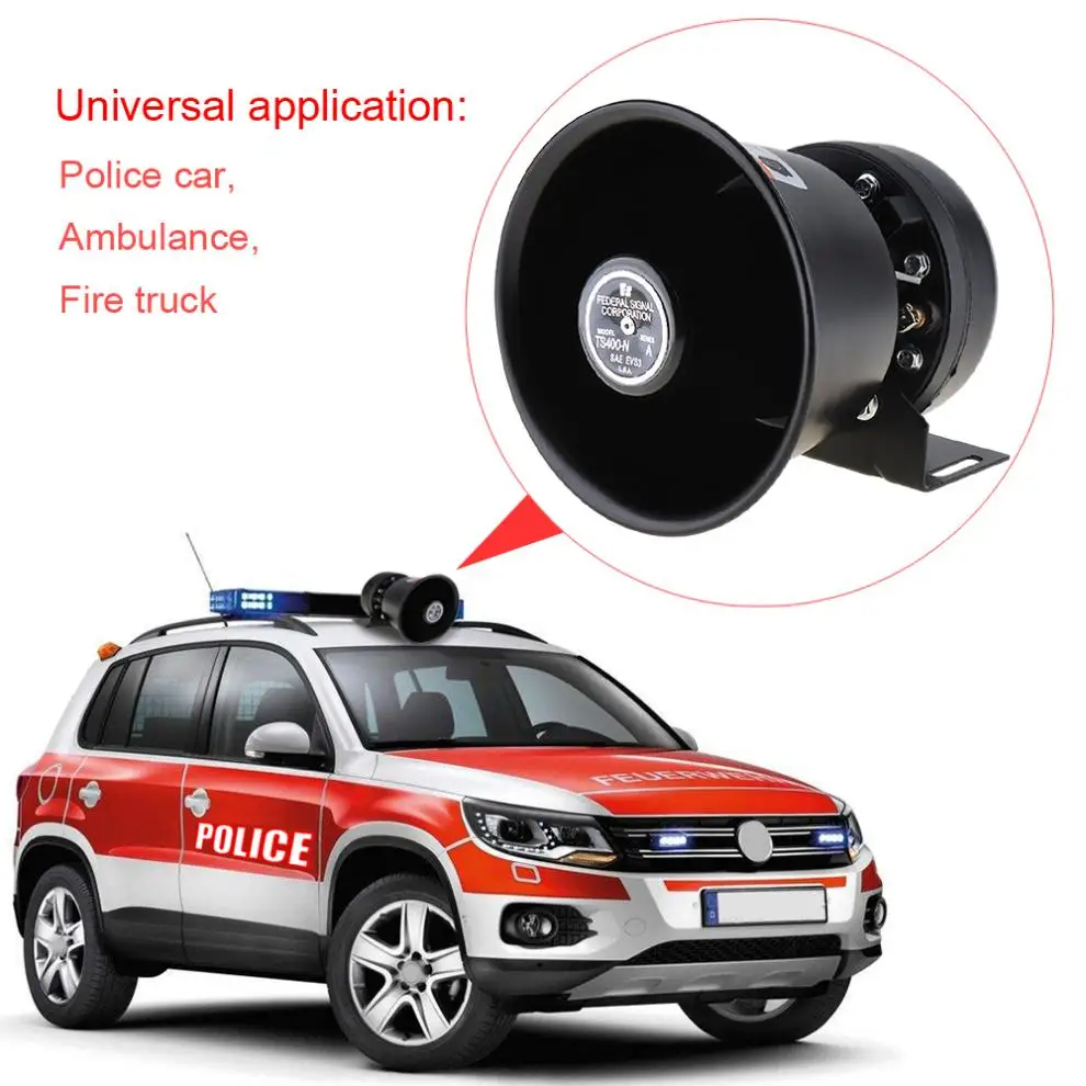 400W 18 Tone Loud Car Warning Alarm Police Siren Horn Speaker Auto Horn 12V with MIC System and Wireless Remote Control