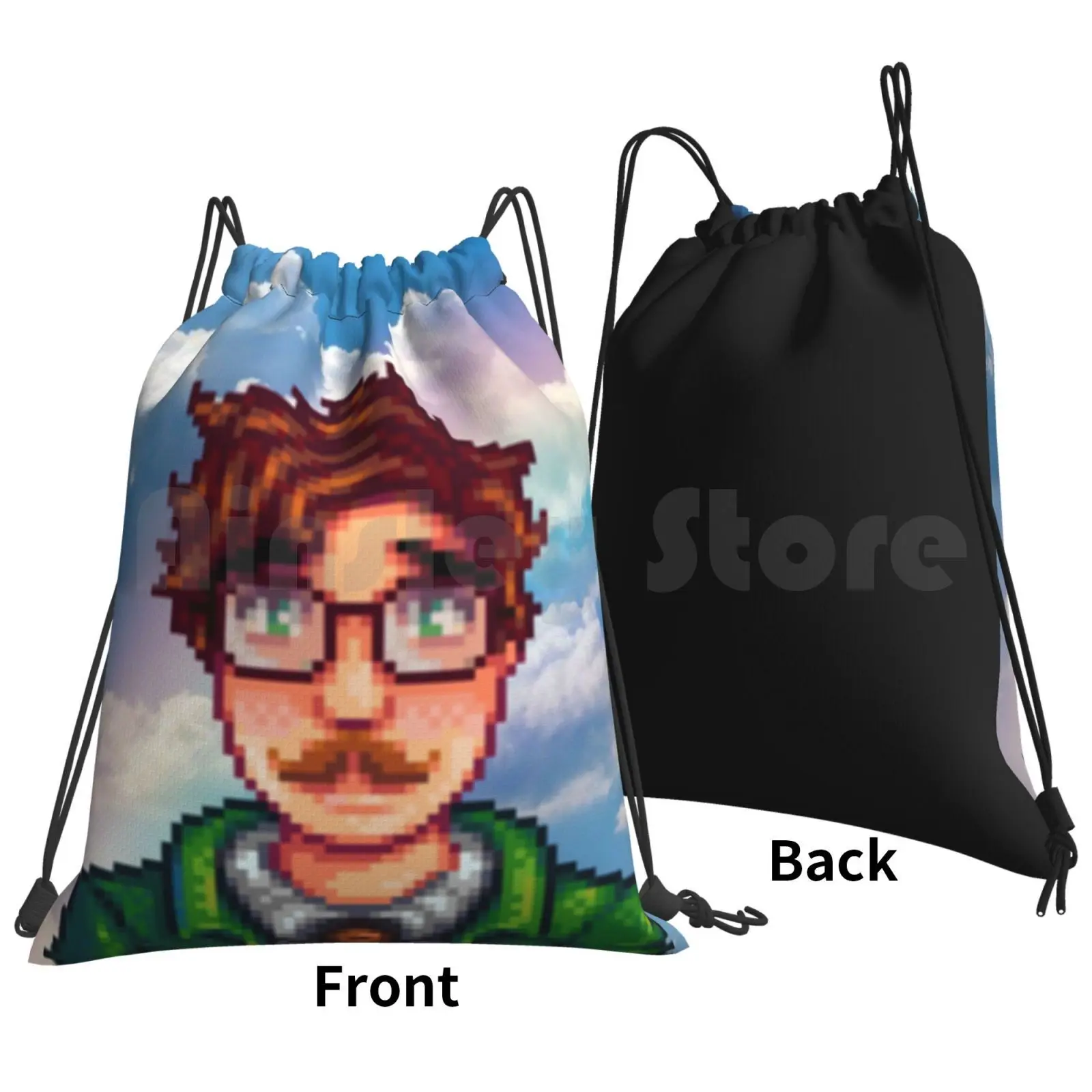 Stardew Valley : Harvey Backpack Drawstring Bag Riding Climbing Gym Bag Harvey Stardew Valley Game Video Game