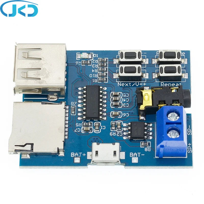 1Pcs Tf-kaart En U Schijf MP3 Formaat Decoder Board Module Wiht Eindversterker Decodering Audio Speler Mp3 Decoder board Module