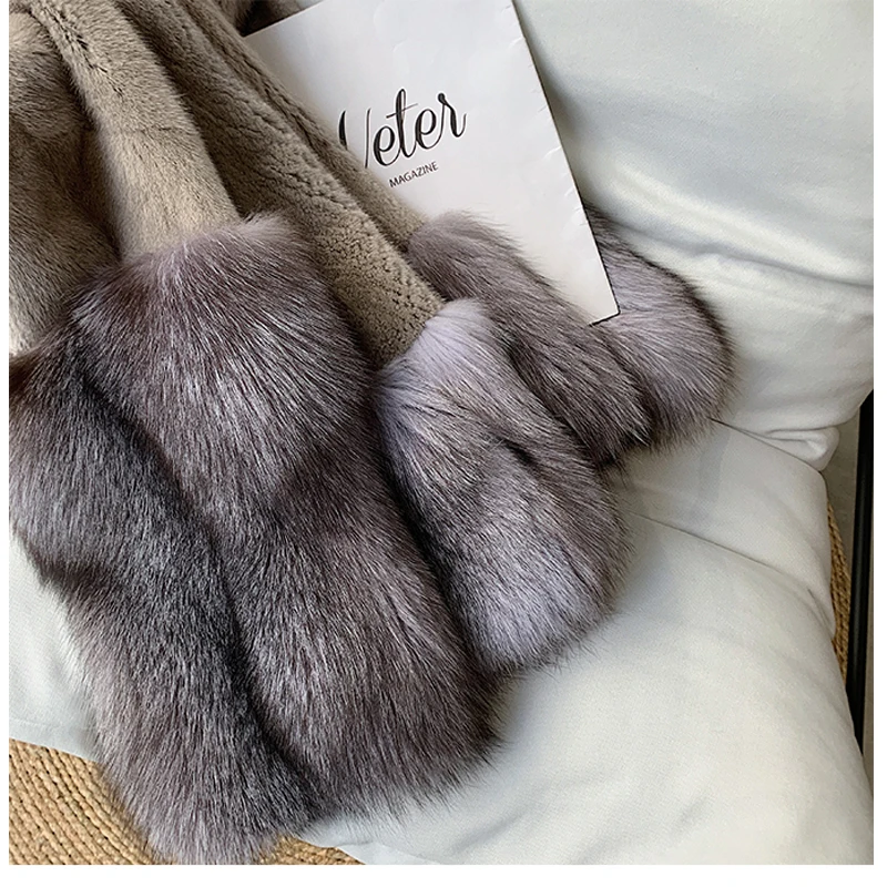 HDHOHR New 100% Natural Importe Mink Fur Coats 2024 winer Real Fox Fur Jackets Women Fashion Female Short Real Mink Fur Coat