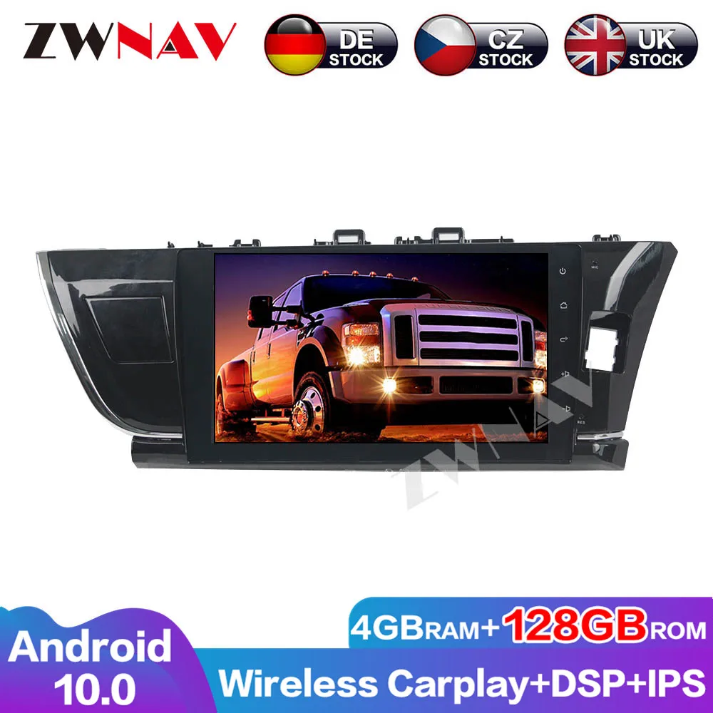 Carplay Android 10 ZWNAV 4G+128G Car DVD Player For Toyota Corolla 2014-2015 GPS Audio Stereo Multimedia Head unit Auto Radio