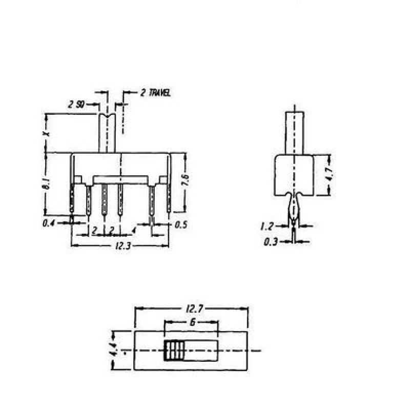 10ชิ้น SS13D07 saklar TOGGLE สวิทช์สไลด์ขนาดเล็ก SS-13D07 4Pin