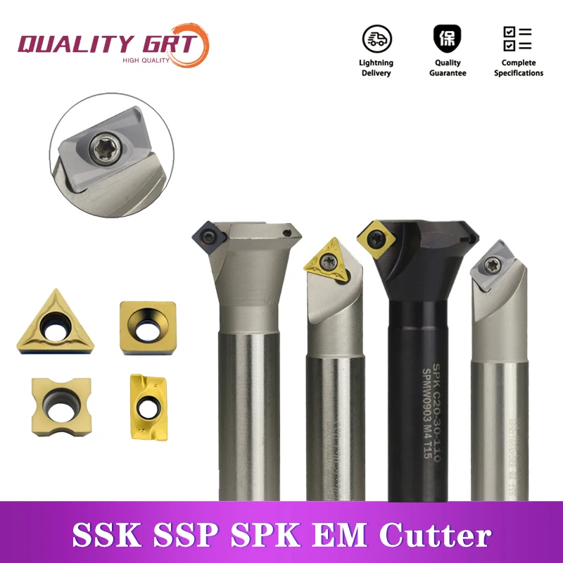 Q.Grt Фрезерный резак 300R SSK 400R SSK SSP11/16 SPK EM45, фрезерный станок с ЧПУ, токарный станок с твердосплавными пластинами без HT APMT/SDMB/TCMT/SPMW