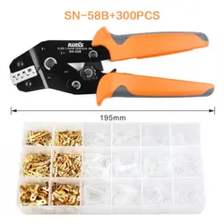 SN-58B with Five kinds of terminals set Multi-function Crimping pliers set wire stripper dupont iwiss crimp tool clamp kit