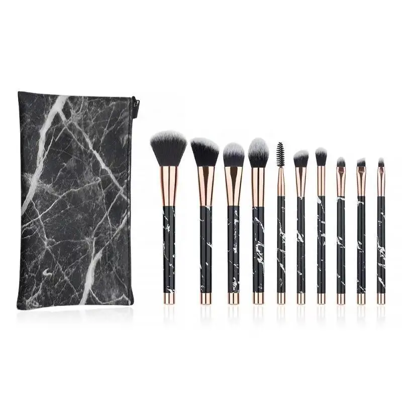 Makeup Brushes Private Label Case with Makeup Brush Set 10pcs Nylon Hair Wood Handle For Daily Makeup Brushes