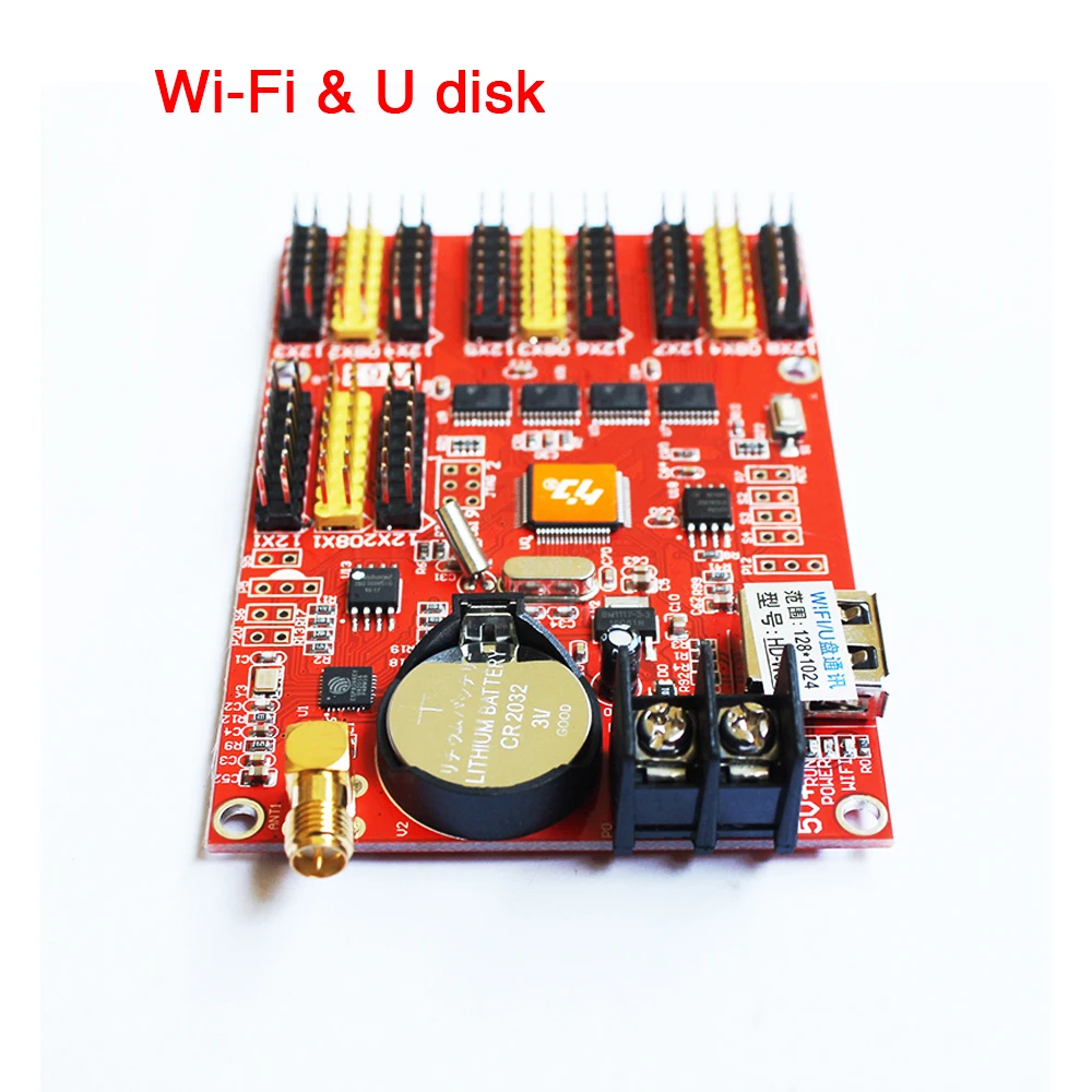 Huidu Asynchronization HD-W63 USB+Wifi & U-Disk Ports Single Color & Dual Color LED Display Controller