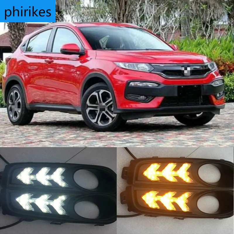 

1Pair For Honda XRV XR-V HRV 2015-2017 LED Daytime Running Light DRL Day Light Front Bumper Fog Light Driving Fog Lamp