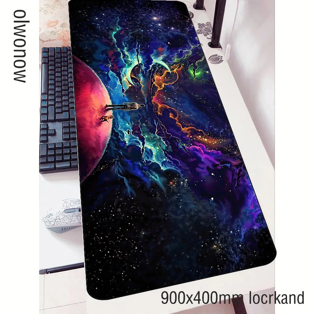 Space Sci Fi mousepad 900x400x3mm Cloud gaming mouse pad gamer mat computer desk padmouse keyboard Colorful locrkand play mats