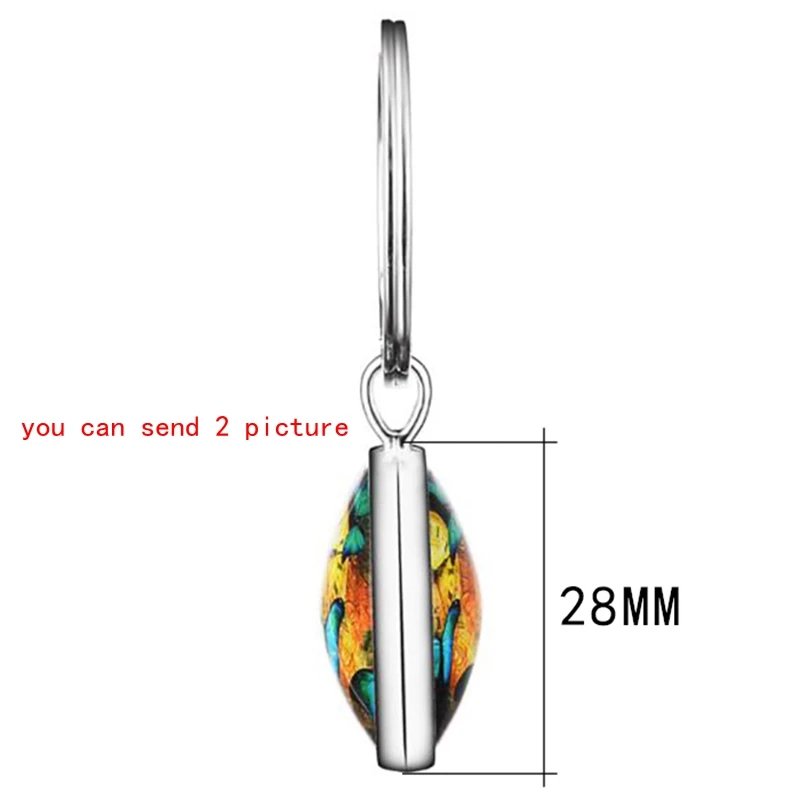 Double Face Handmade Personalized Custom Keychains Baby Family Photo Keyrings Key Chain Rings Holder Wedding Gift