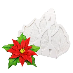 Poinsettia Christmas Flower Silicone Cake Baking Mold Sugarcraft Chocolate Cupcake Fondant Cake Decorating Tools