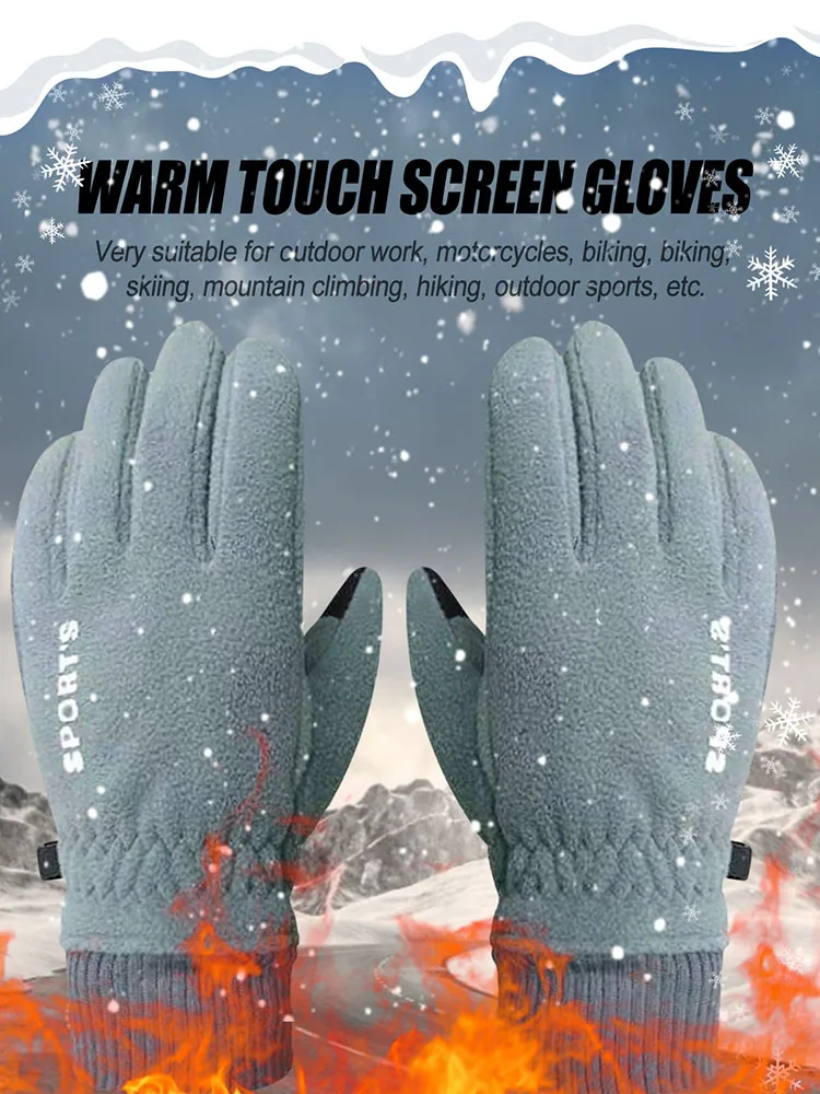 Winter Warm Fleece Gloves Cold Proof Warm Gloves For Men Women Unisex Winter Motorcycle Snowboard Polar Fleece Everyday