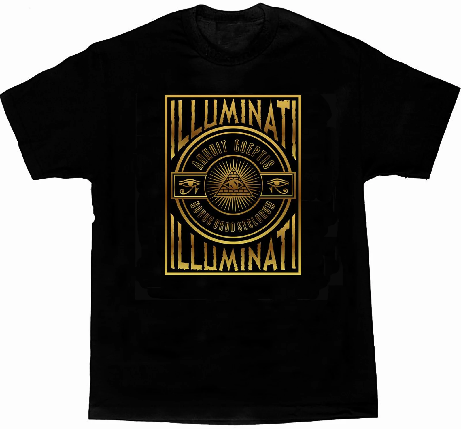 Illuminati Annuit Coeptis Novus Ordo Seclorum T-Shirt. Summer Cotton Short Sleeve O-Neck Mens T Shirt New S-3XL