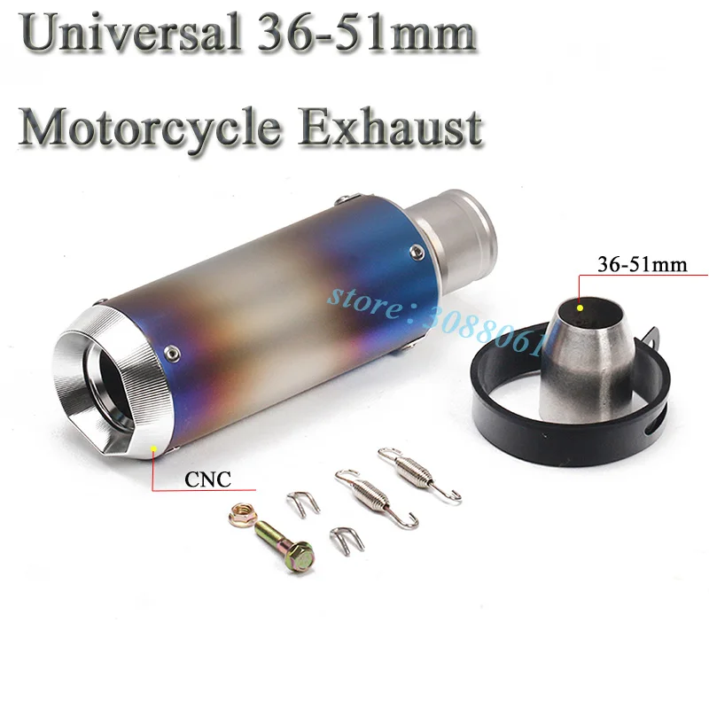 Motorcycle Exhaust Escape Pipe Modified Universal Motorbike 51mm Muffle CNC For Yamaha R6 R1 Honda CBR500R Kawasaki Ninja300 ATV