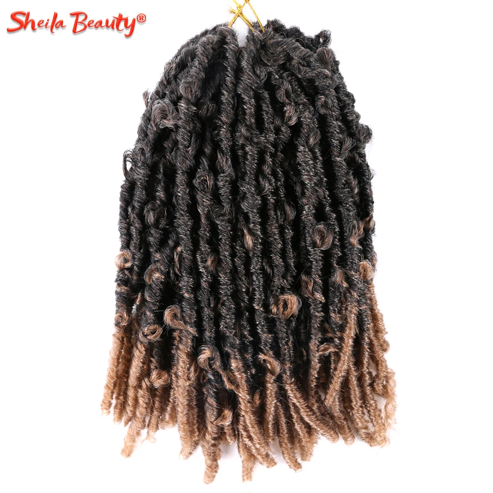 Kupu-kupu rambut Crochet sintetis Locs Distressed Faux Locs mengepang rambut ekstensi pra melingkar hitam berantakan lembut Locs untuk wanita