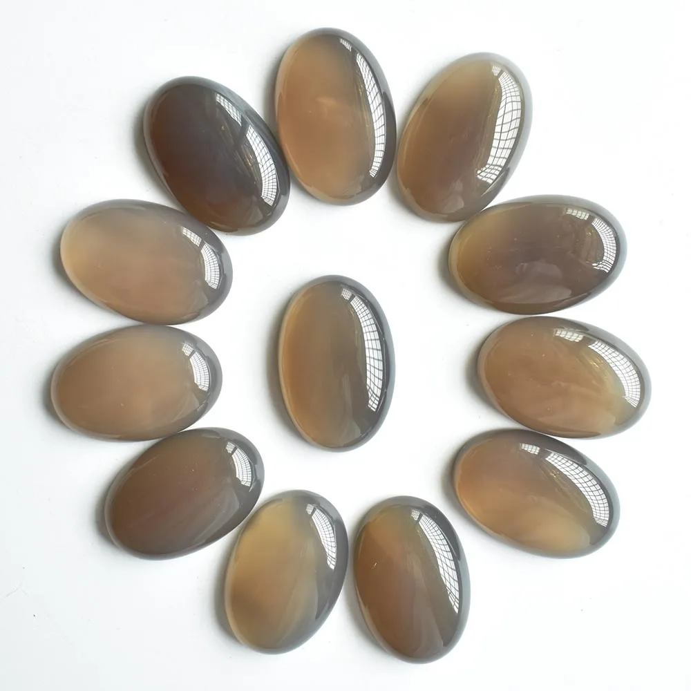 

Wholesale 12pcs/lot 2020 fashion hot sell top quality natural grey onyx oval CAB CABOCHON beads 20x30mm Free shipping