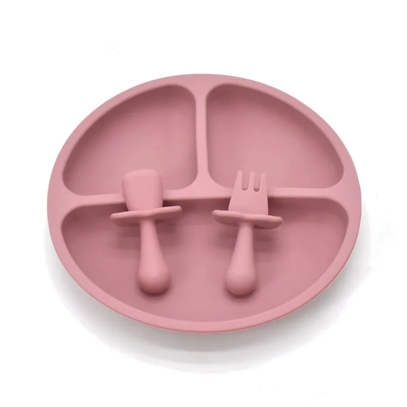 2pc Baby Silicone Spoon Feeding Set Baby Food Grade Silicone Non-Slip Learning Tableware Toddlers Infant Feeding Accessories