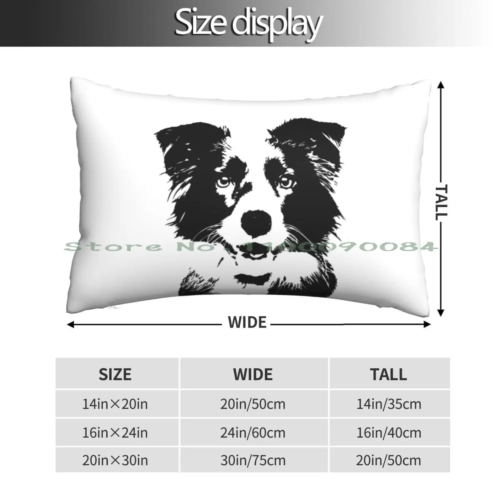 Border Collie Minimal Dog Pillow Case 20x30 50*75 Sofa Bedroom Tunning Drift King Sports Car Gazoo Racing Automobile Sees It