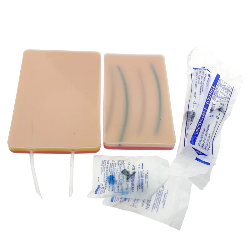 1pcs Venous Blood Drawing Practice Model Venipuncture IV Injection Training Pad Silicone Human Skin Suture Training Model