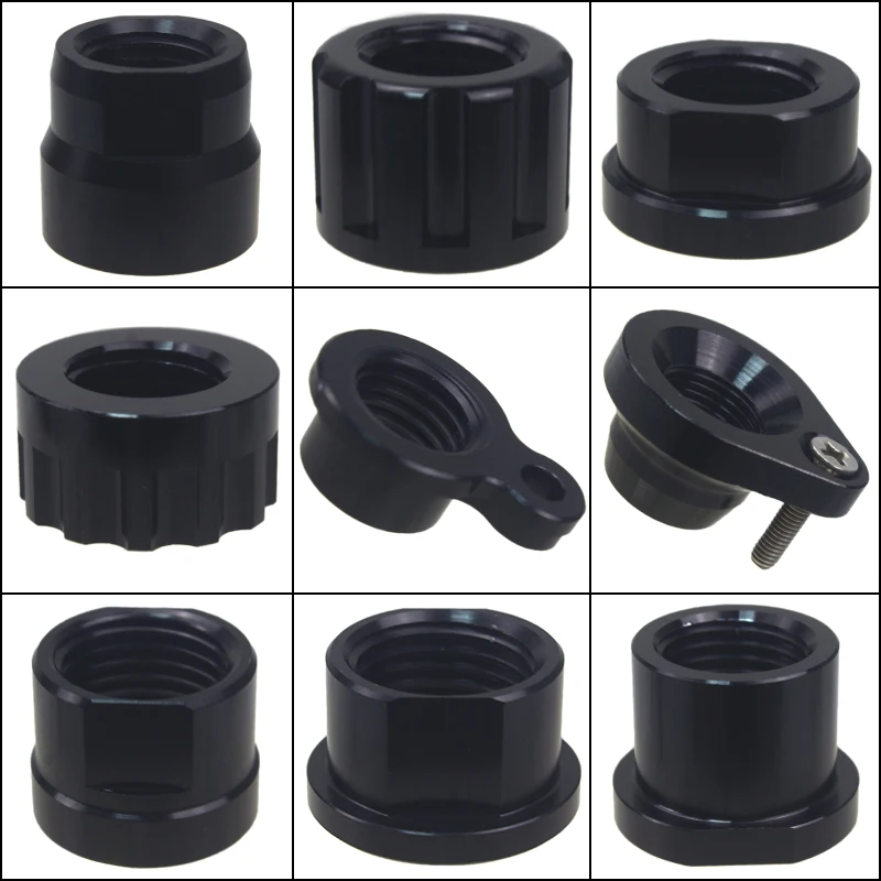 Bicycle Thru Axle Nut M12 M14 M15 Thread Axle Nuts Bike Hub Tube Shaft Skewer Cap for 1.0/1.25/1.5/1.75mm Thread pitch Thru Axle