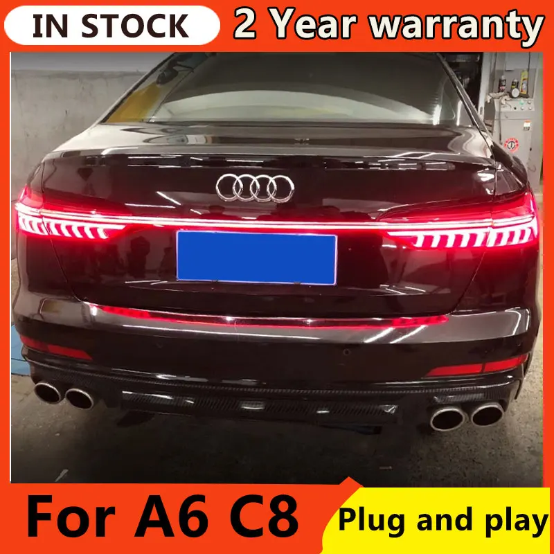 Auto Styling Voor Audi A6 Achterlichten 2019-2021 A6 C8 Led-achterlicht Lamp Animatie Drl Dynamische Signal Brake reverse Auto Accessoires