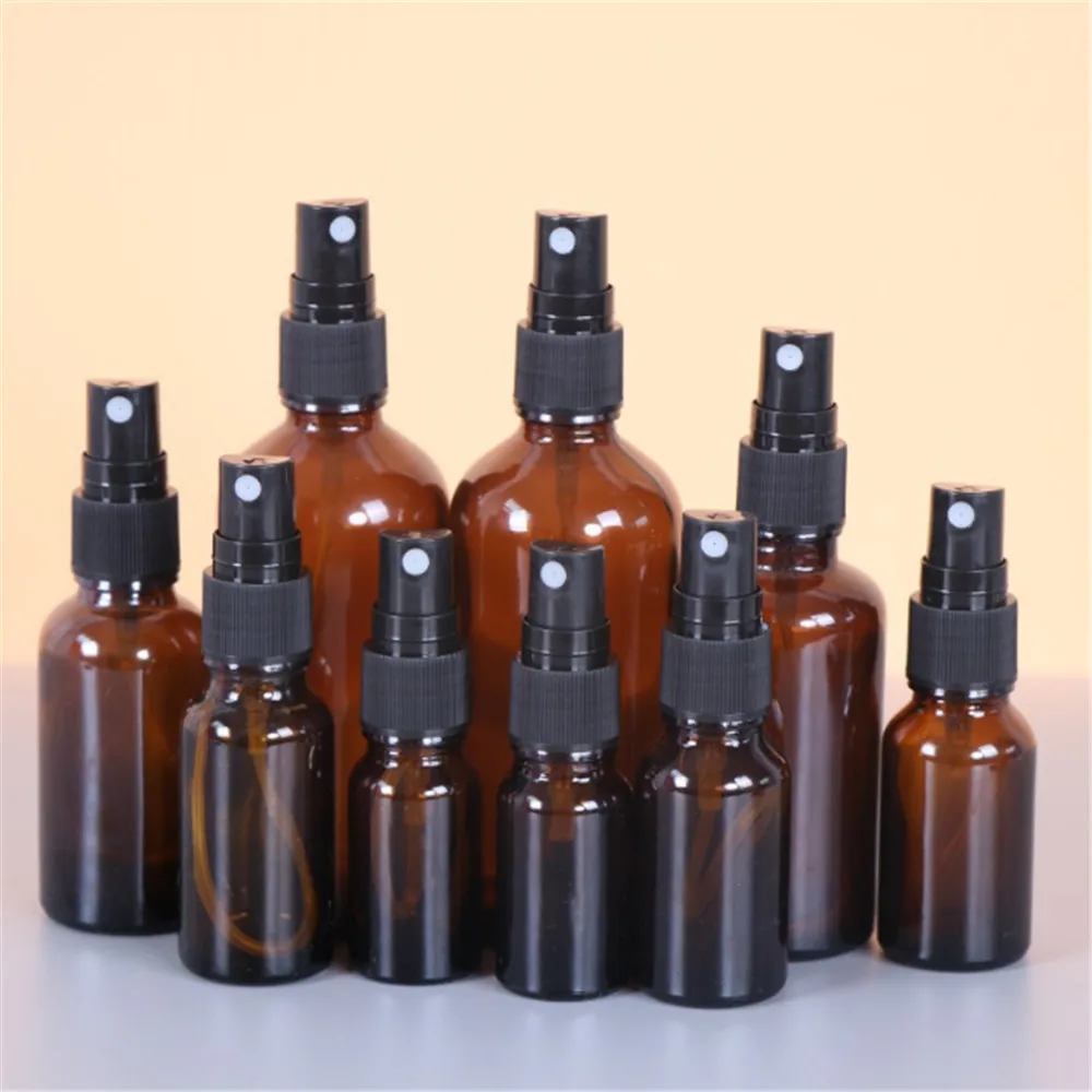 5/10/15/20/30/50 / 100ml Empty Amber Glass Portable Spray Bottle Sprayer Essential Oil Container 5-100ml Mini Spray Bottle