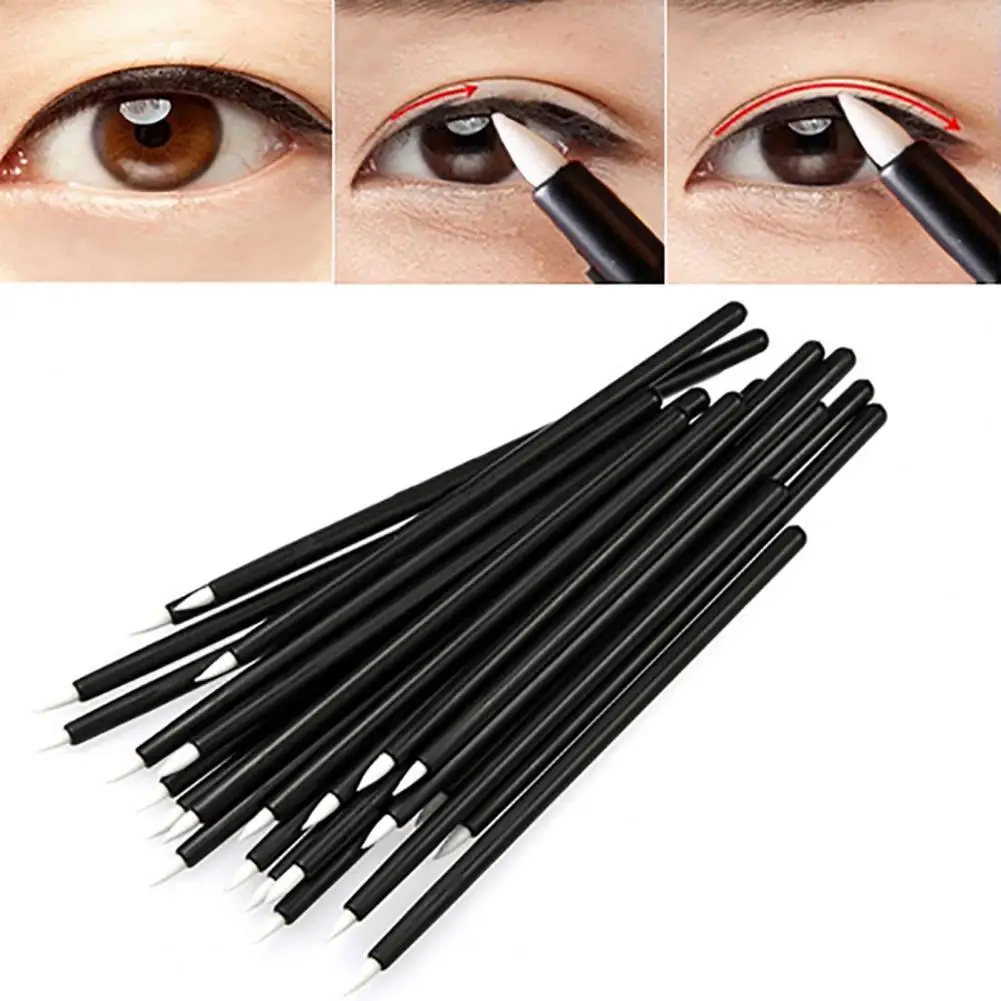 50 Pcs Wholesale Eyeshadow Applicator Disposable Eyeliner Liquid Wand Applicator Brush Cosmetic Makeup Tools